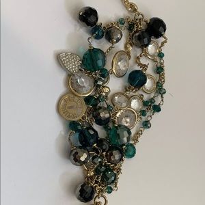 Henri Bendel smoky and green beaded bracelet